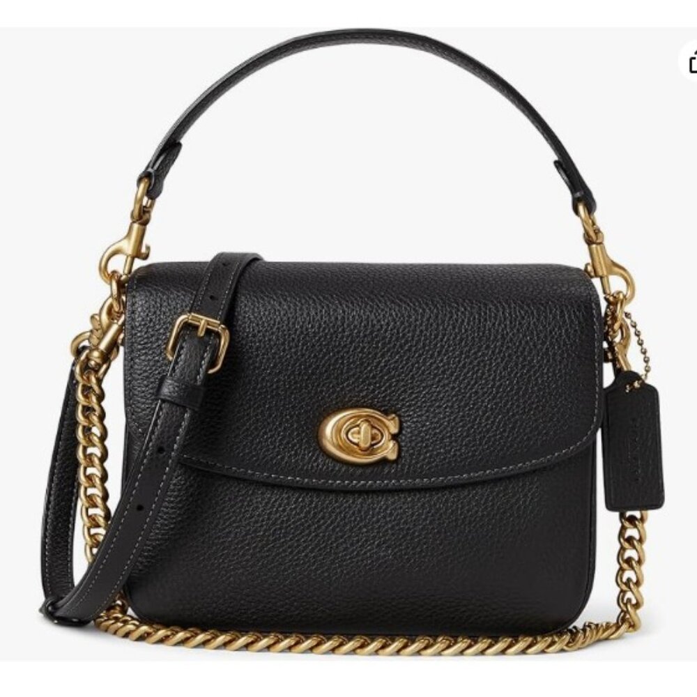 Coach Cassie Black Crossbody & Shoulder Purse with Gold Chain